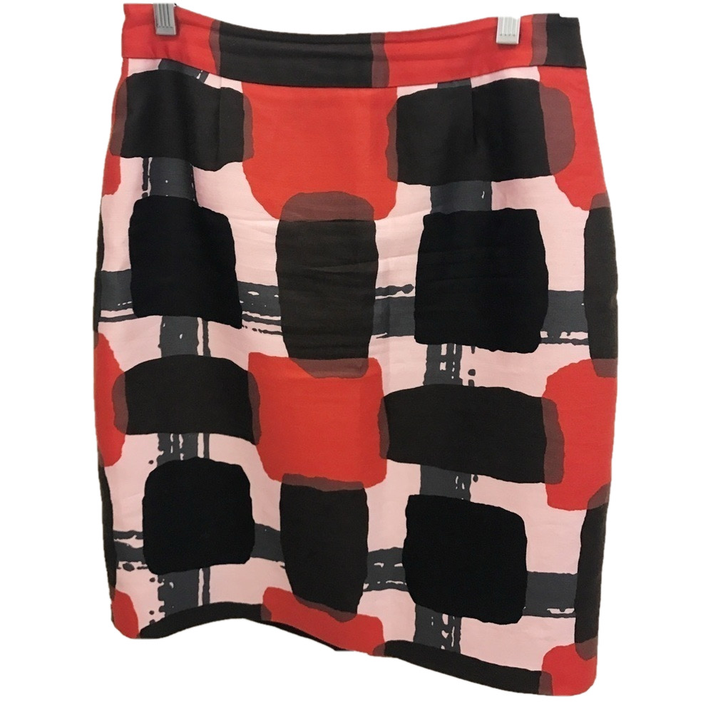 Kate Spade Red, Black & Pink Pencil Skirt